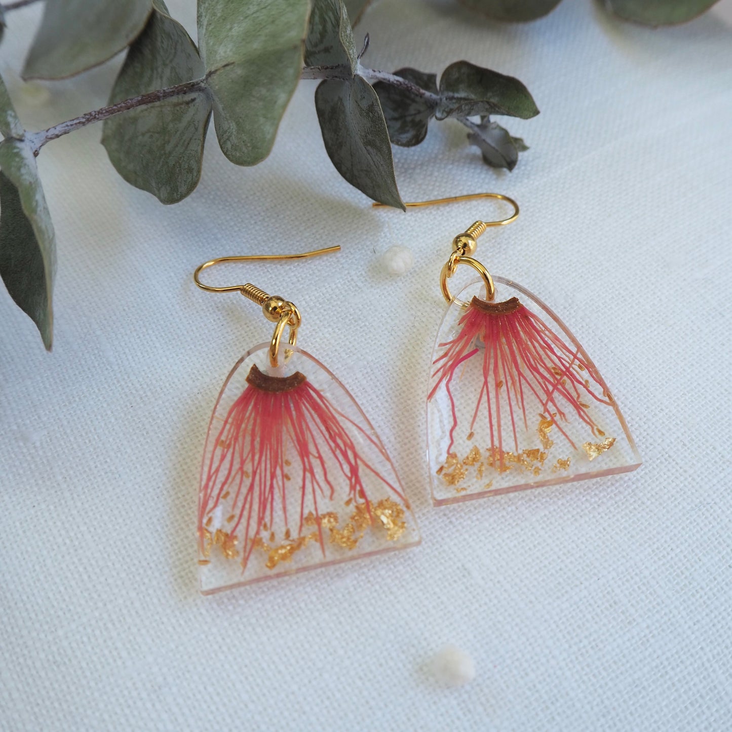 Eucalyptus flower arch earrings