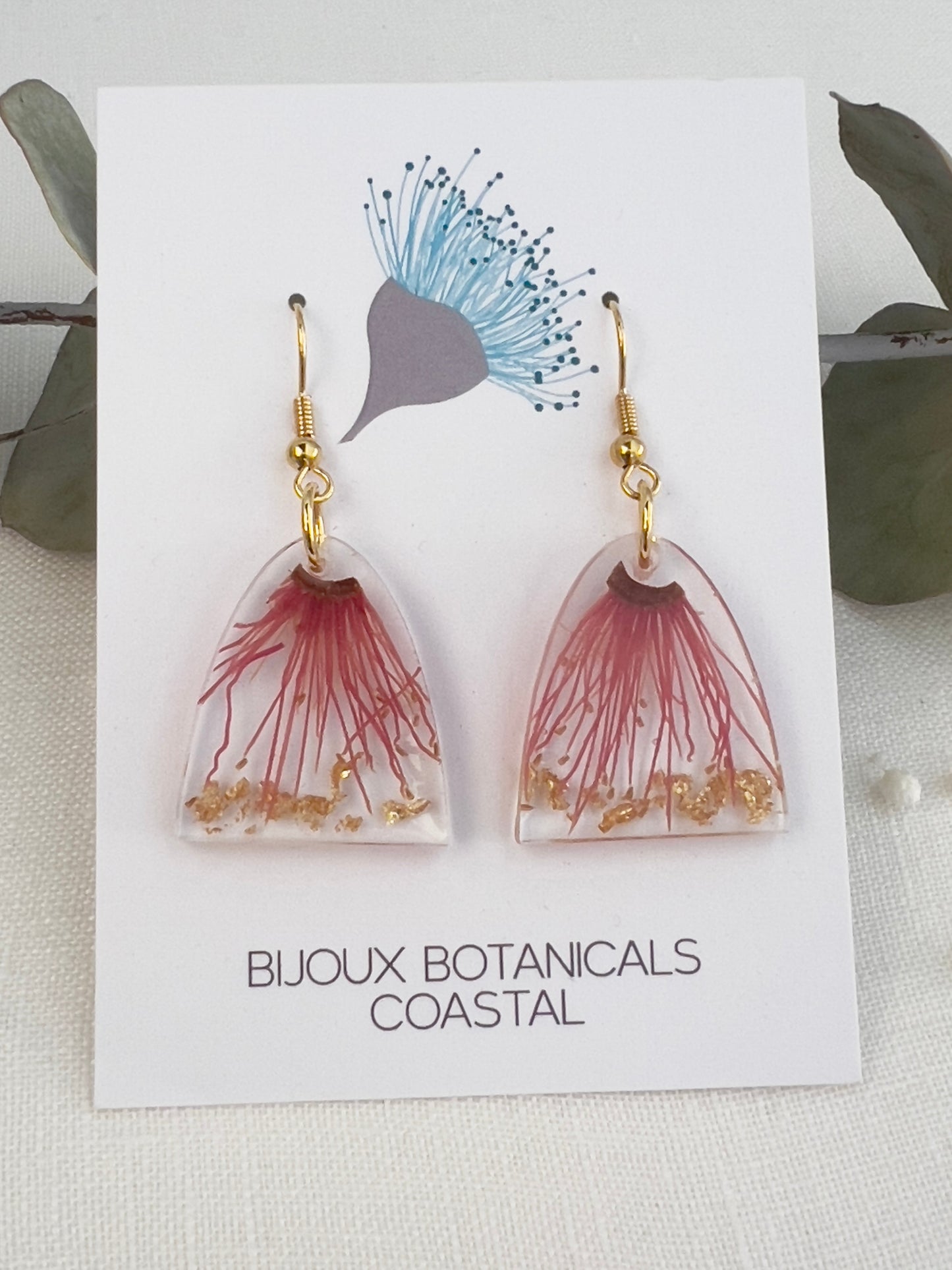 Eucalyptus flower arch earrings