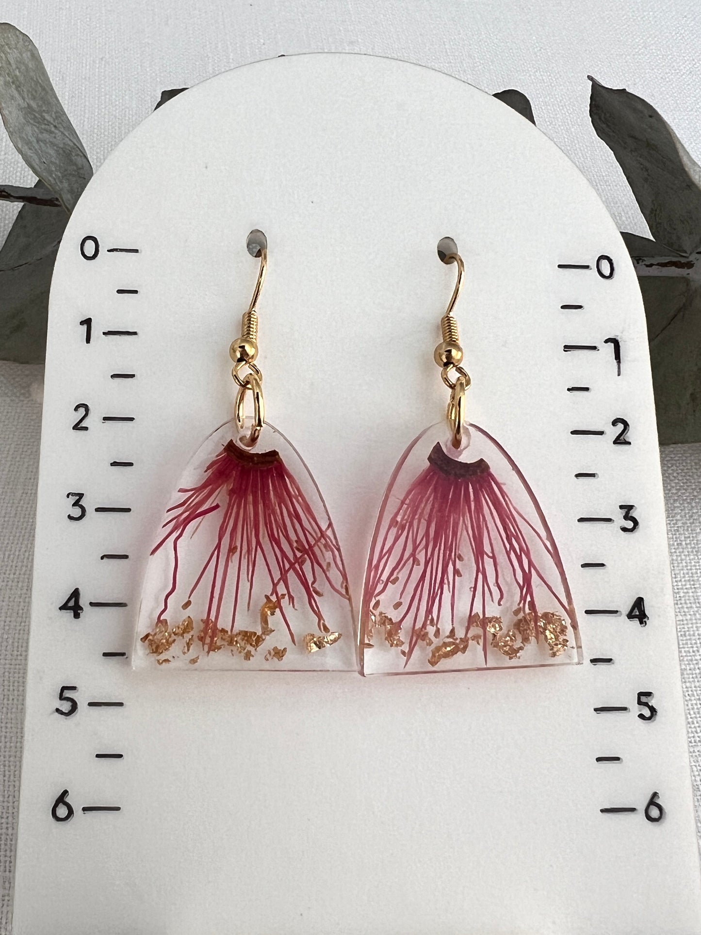 Eucalyptus flower arch earrings