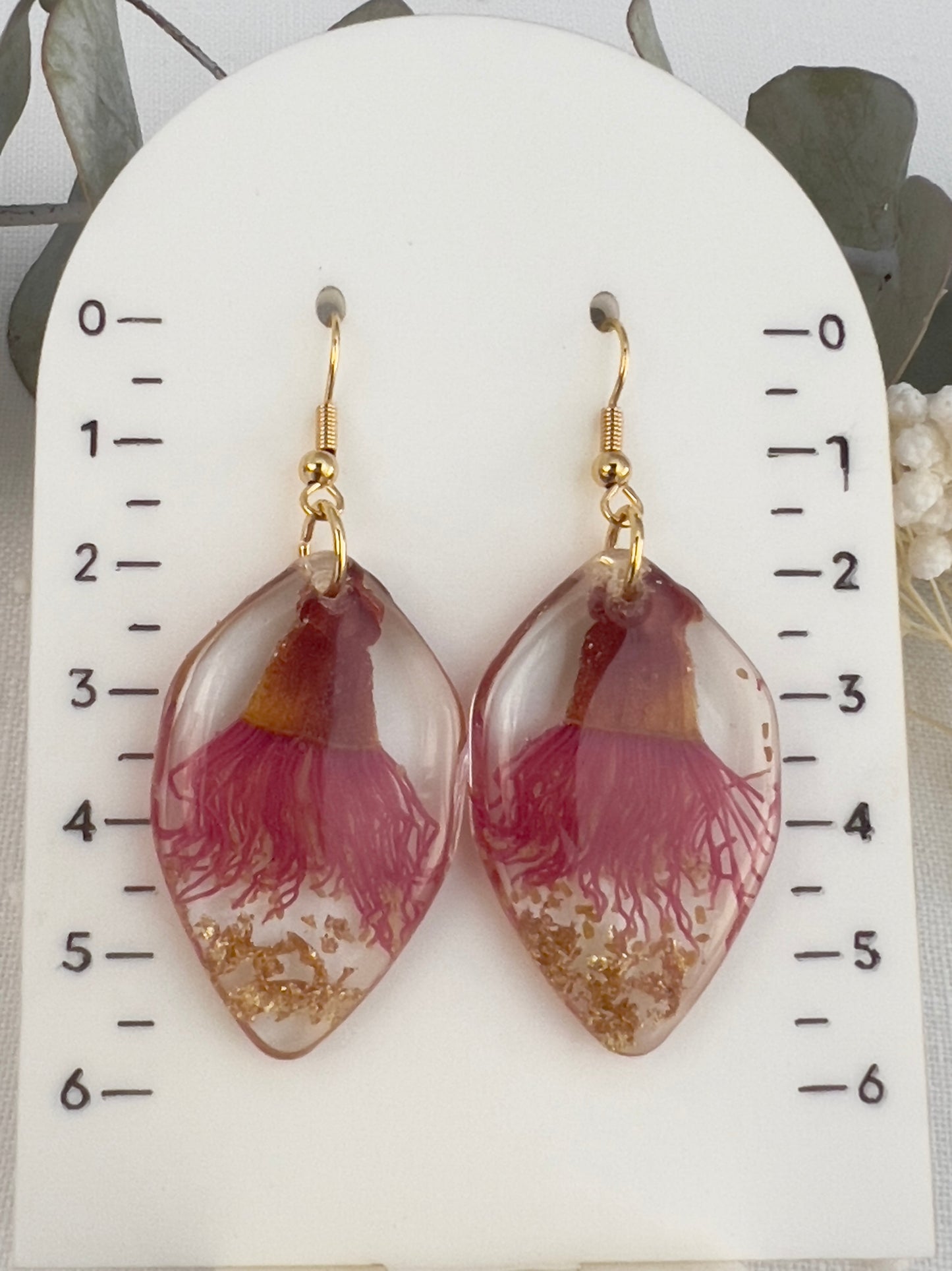 Eucalyptus flower earrings
