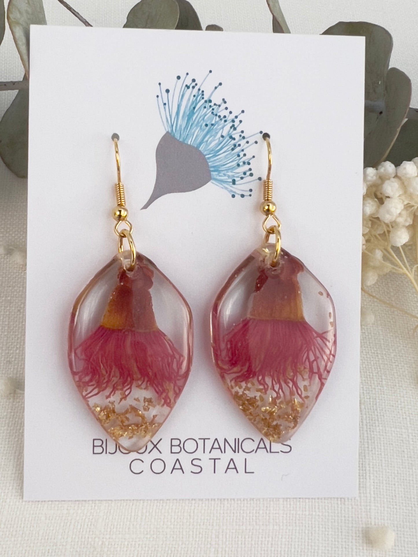 Eucalyptus flower earrings