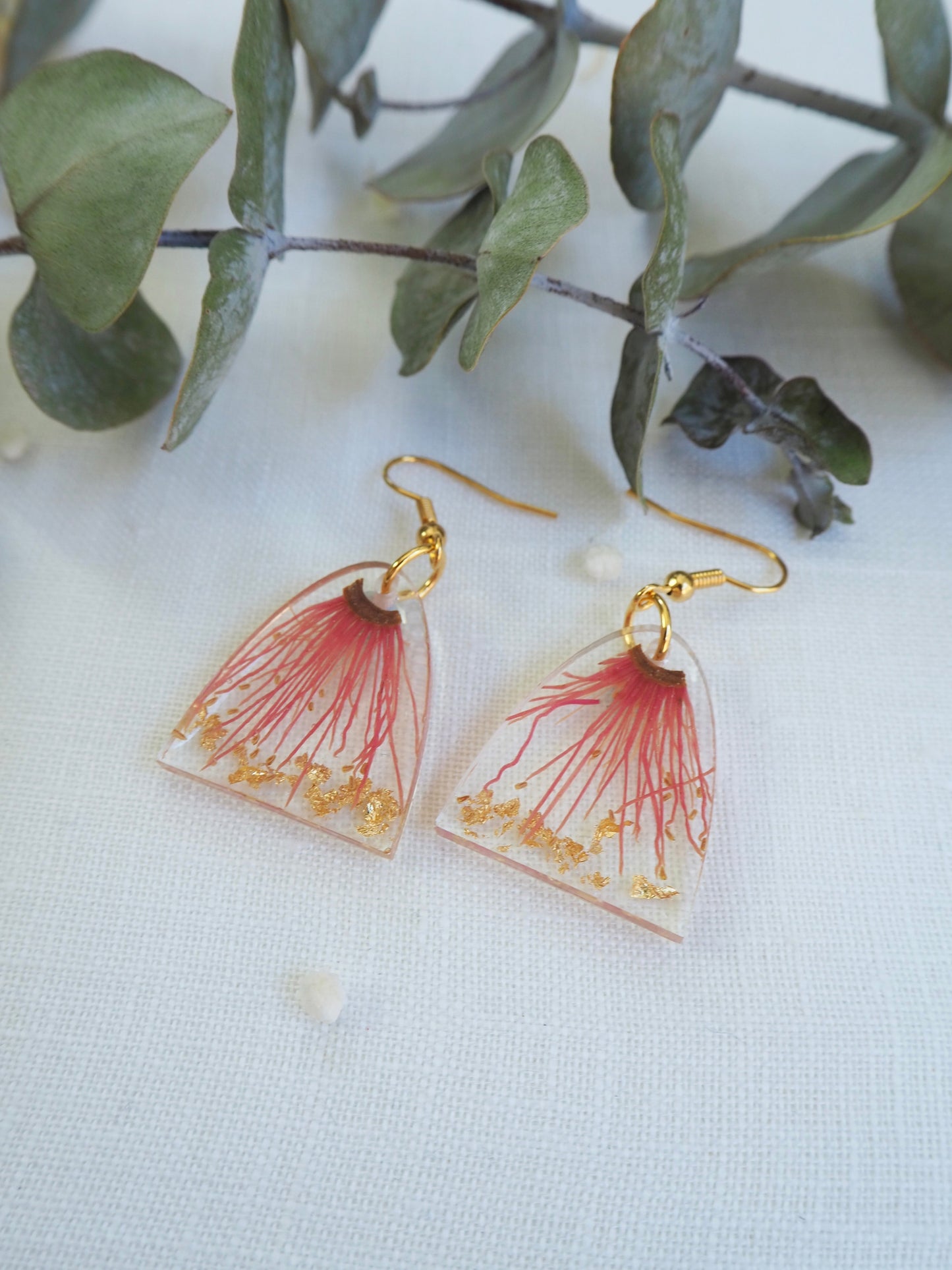 Eucalyptus flower arch earrings